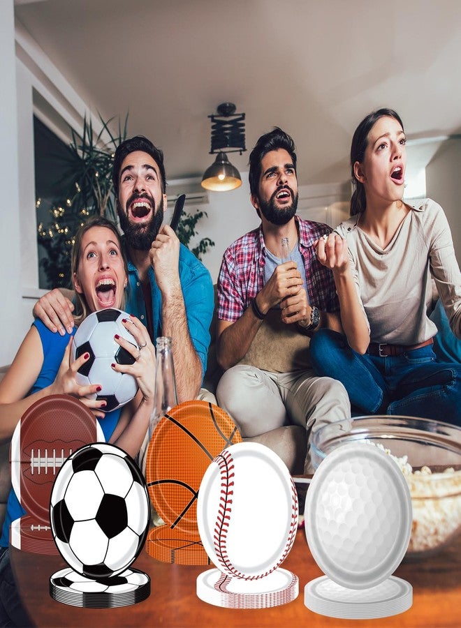 HiEnjoin 50PCS Sports Birthday Party Paper Plates, Baseball Football Soccer Basketball Golf Disposable Paper Plates for Boy Birthday Party Decoration Supplies Favors - Image 5